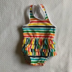 Hanna Andersson Rainbow Striped Swimsuit, 3-6 Mo